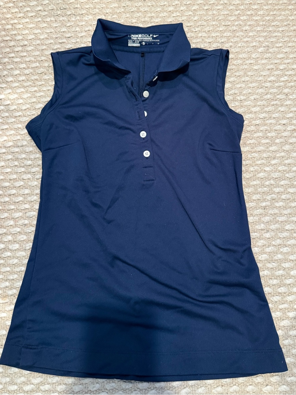 Nike Sleeveless Golf Shirt in Navy Blue